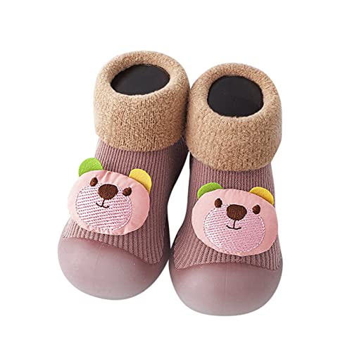 Zapatos Niño Boda Niños pequeños, bebés recién Nacidos, niños y niñas, Zapatos para Primeros Pasos, Lindos Dibujos Animados, Gruesos, cálidos, Calcetines Antideslizantes, Zapatillas (20 Infant)