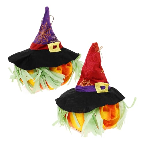 SOLUSTRE 2pcs Halloween Pumpkin Lights Decorative Lanterns for Use Fun and Creative Halloween Unique Design Battery Operated Pumpkin Decorations