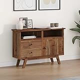 [Dessus Robuste]Construction en teck massif: Fabriqué avec du teck solide, ce buffet est une solution durable pour ranger toutes tes affaires.