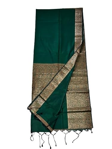 Sanavi's Saree Kuthir Muga Silk Saree with Zari Weaving Border and Pallu Contrast with Blouse Piece (Green)