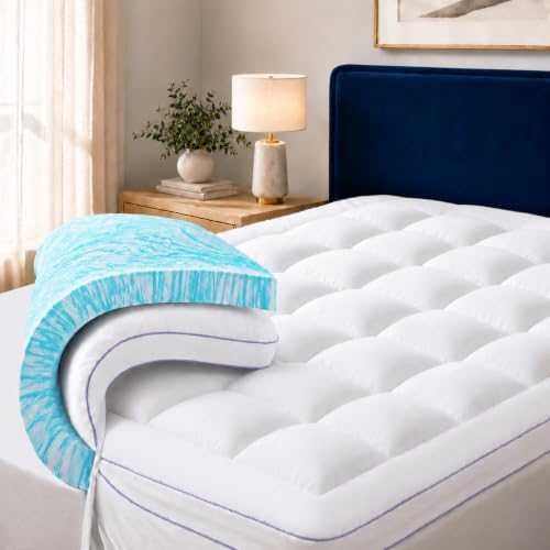Image of ABENE RV Short Queen Memory Foam Mattress Topper, Dual Layer 3 Inch Mattress Topper with 2 Inch Memory Foam Plus 1 Inch Plush Pillow Top, Back Pain Relief, 60 inch x 75 inch