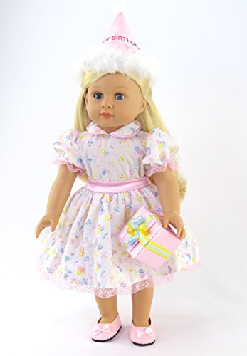 Amazon.com: American Fashion World Birthday Girl Outfit for 18Inch Dolls |  Party Hat, Dress, Present : Toys & Games