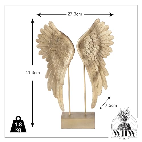 Figura Alas de Ángel Doradas Antiguas 16.25 pulg miniatura 4