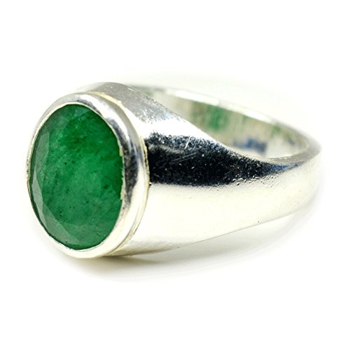 Bague en argent pour homme émeraude 6 carats idée cadeau idéal