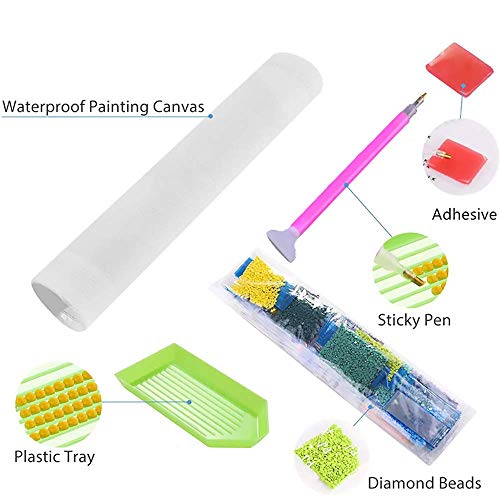 DIY 5D Diamond Painting Skull Packs by Number Kits Full Drills for Adults, Cross Stitch Crystal Rhinestone Embroidery Pictures Arts Craft for Home Wall Decor Gift.(A-H-30X40)