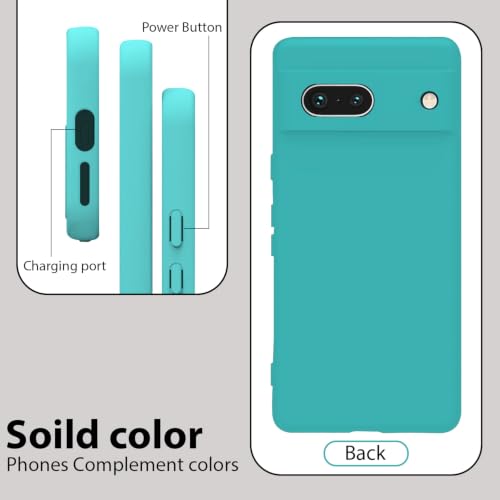 Image of KACA Silicone Back Case for Google Pixel 7a, Soft-Touch, Shockproof Phone Back Cover for Google Pixel 7a (Light Green)