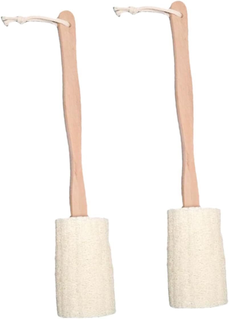 2 pcs Long Handle Exfoliating Back Brush Loofah Shower Brush for Gentle Cleaning and Relaxing Massage Bathing Tool for Skin Care