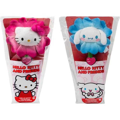 Hello Kitty® and Friends 14-inch Plush Flower 2 Pack - Hello Kitty® & Cinnamoroll™ with Bendable Stems - Giftable Packaging - Officially Licensed - Ages 6+ - image 2