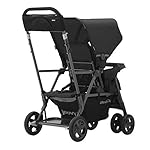 Joovy Caboose Too Ultralight Graphite Kinderwagen mit Rücksitz, Geschwisterkinderwagen, Doppelkinderwagen, Sit and Stand Kinderwagen, Schwarz