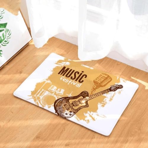 ���փ}�b�g �����Ɖ��O�̉��y�t�F�X�e�B�o�� 50×80cm doormat Music Festival Indoor And Outdoor