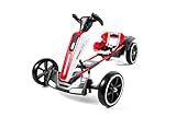 Ducati Corse Speed Kart - Kart elettrico per bambini e ragazzi pieghevole con luci e suoni, marcia avanti e indietro, 6 km/h, bianco e rosso