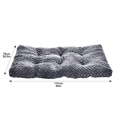 Amazon Basics 46 Inch Plush Pet Bed And Dog Crate Pad, X-Large, Gray Swirl #TOP5