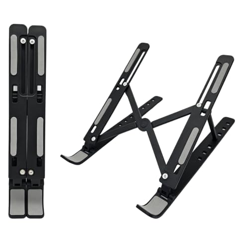 Image of Lumnbro Adjustable Foldable Laptop Stand, Ventilated, Black