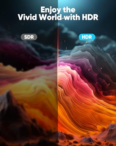 Image of Highwings 4K HDMI 2.0 Cable 6.6FT /2m - 4K@60Hz HDR Braided HDMI Cord, 18Gbps High Speed with Ethernet /ARC, 3D, HDCP 2.2, ARC, Compatible for PS-5 /4 /3 /4K HDTV /Monitor /Projector /Streaming Media