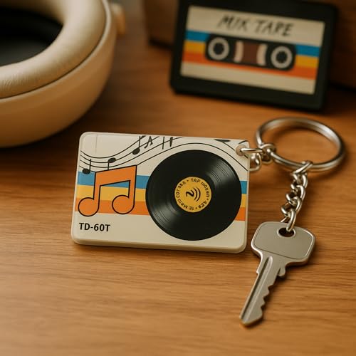 tinydabba NFC Mixtape Keychain – Acrylic Music Playlist Tag for Spotify & YouTube by tinydabba