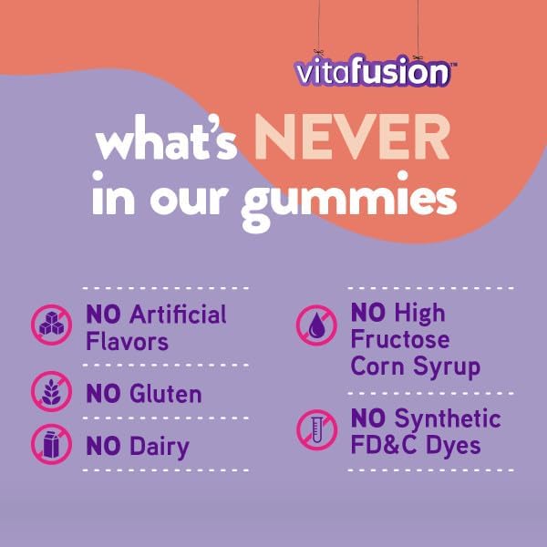 Vitafusion Probiotic Gummies Supplement, 5 Billion CFUs per Serving, Supports Digestive Health, Gluten-Free, Natural Raspberry, Peach & Mango Flavors, 70 Count (Pack of 2)