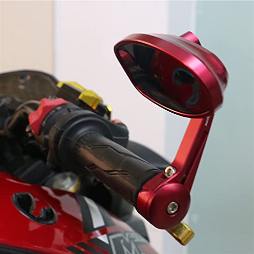 Retrovisores de barra de aluminio CNC antirreflejos ovalados para moto de 22mm 5