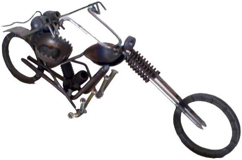 Welded Metal Art Gnome Be Gone Mini Chopper Motorcycle