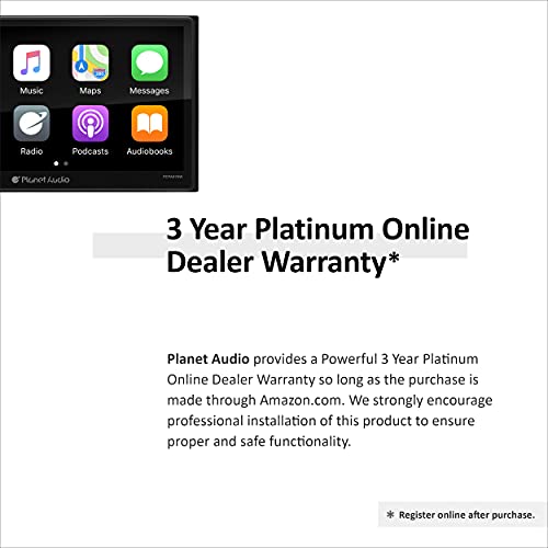 Planet Audio Pcpa975W Car Stereo System - Wireless Apple Carplay Android Auto, 6.75 Inch Double Din, Touchscreen, Bluetooth Head Unit Am/Fm Radio Receiver, No Cd Player Multicolor Illumination #TOP4