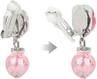 Hifot 7 Pairs Clip-on Earrings No Pierced Design Earrings Dress up Princess Jewelry Accessories for Girls Kids Toddler
