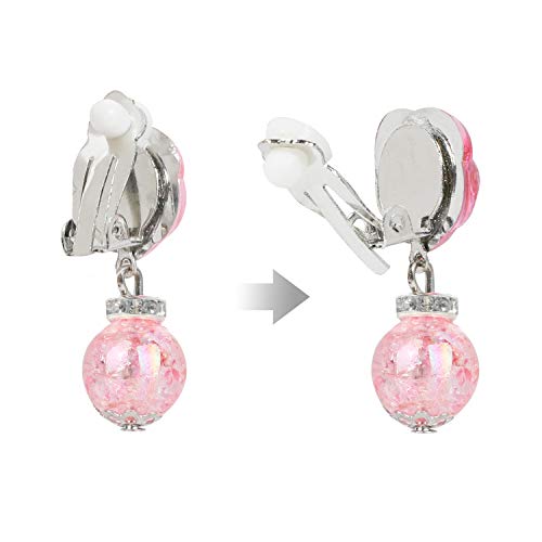 Hifot 7 Pairs Clip on Earrings Girls, No Pierced Design Earrings Dress up Pretend Princess Play Jewelry Accessories for Kids