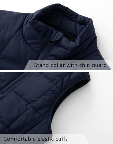 Image of Vcansion Men's Outdoor Quilted Puffer Vest Stand Collar Lightweight Down Sleeveless Jacket Padded Vest