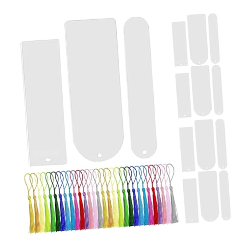 Marque-pages acryliques avec pompons colorés pour des créations DIY personnalisées