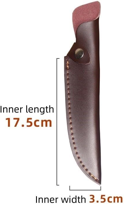 1PC Leather Knife Sheath, Cowhide Protective Scabbard with Belt Loop and Snap Closure Fits for Kitchen, Home, Outdoor(Medium)