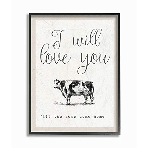 Image of The Stupell Home Decor Collection Love You Till The Cows Come Home Framed Giclee Texturized Art 11 x 14