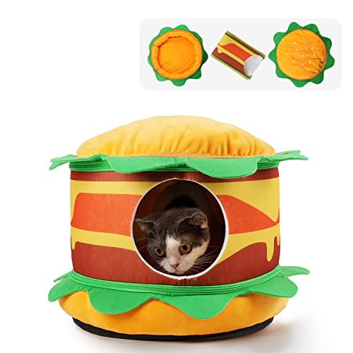 Mora Pets Katzenhöhle Kuschelhöhle Katze flauschig Katzen schlafplatz große Katzen katzenkörbchen katzenhöhle XXL katzenhöhle Filz Höhlenbett Katzenbett 45 X 31CM Anti-Rutsch Boden Cover