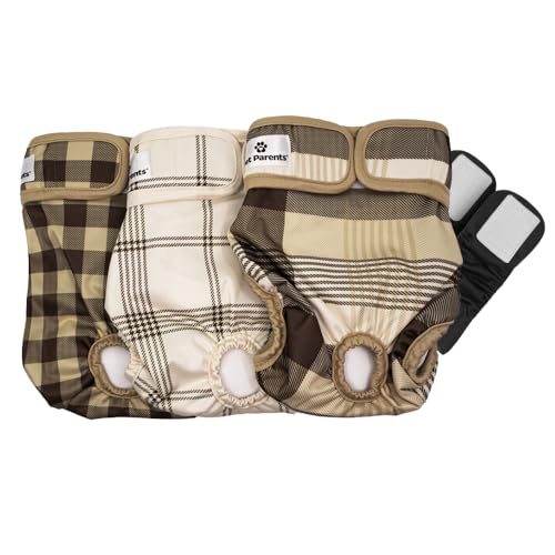 Pet Parents® Washable Dog Diapers (3pack) + Extendrs® of Durable Doggie Diapers, Premium Dog Diapers Female & Male (Medium, Oxford)