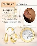 FIOROYAL Kolczyki kreole ze srebra próby 925 dla kobiet, hipoalergiczne kolczyki Chunky kreole ze złota 14K, małe kolczyki Huggie Teardrop sztyfty do wrażliwych uszu (złoto/srebro)