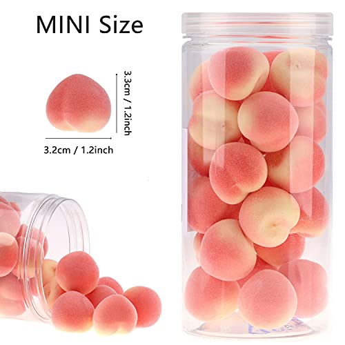 Meiwlong 27 Pcs Mini Artificial Peach Decoration Theme Party Fake Lifelike Plastic Props Faux Realistic Fruit Model Garnish Home Harvest Festival Halloween #TOP1