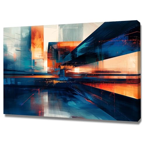Peinture abstraite sur toile 60x80cm framed pour transformer un salon vide