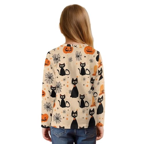 Girls Top Tees with Front Knot,Crew Neck Soft Kids T-Shirt,Casual Loose Girls Long Sleeve Shirts for School2