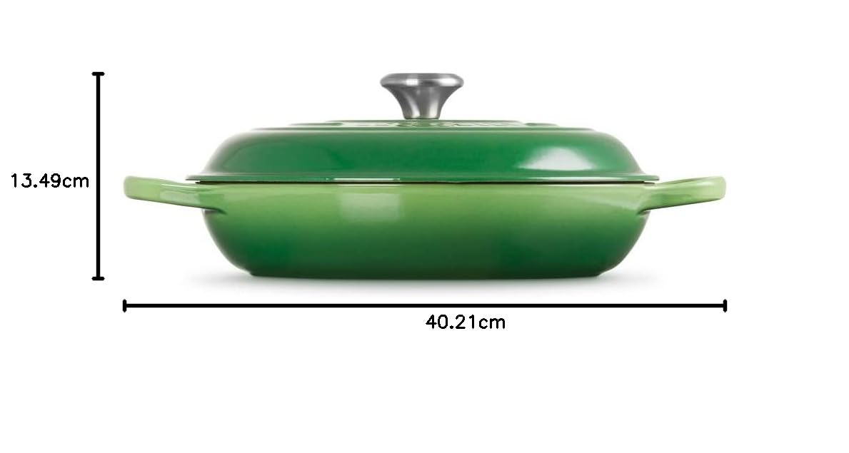 LE CREUSET Signature Sh Casserole/braiser 30cm Bamboo Green SS