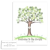 MeganHStudio Personalized Fingerprint Tree for a Wedding, Baby Shower, Birthday, Christening, or Any Other Event, Unframed Thumbprint Tree Poster Guestbook Alternative