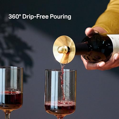 RBT Wine Pourer Stopper 360° Drip-Free Pouring, Low-Profile Stainless Steel & Silicone Wine Accessory for Serving and Storing by RBT - Used condition - Image 4