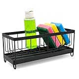 GAPA STORE Porta Spugne Lavello Cucina in Acciaio Inossidabile Nero – Organizer Cucina Sal...