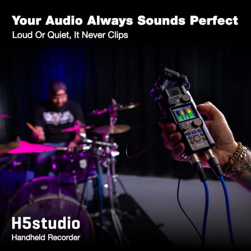 Image of Zoom H5 Studio Handheld Recorder for Musicians, Podcasters & Filmmakers with Large Stereo Microphones, 2 Pro Quality Preamps, 6 Tracks of Recording, 32-Bit Float and USB Audio Interface | 19.4mm X and Y Mics, Xlr and Trs Inputs, USB-C 4-In /2-Out Interface