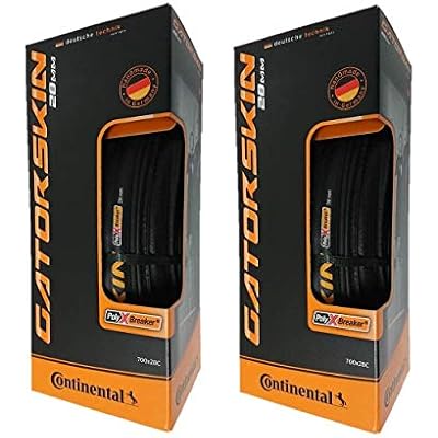 Continental Gatorskin - Road Bike Tire | Tough Urban & Touring Tire for Daily Riding - PolyX Breaker, Duraskin, 2 Pack