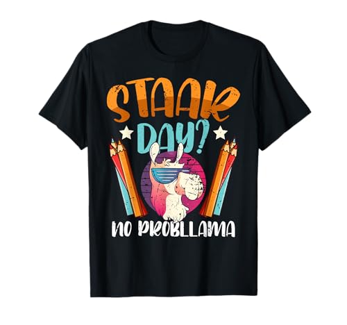 Cute Staar Day No Problem Llama Testing Test Day T-Shirt