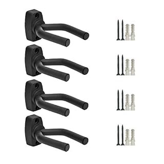 Guitar Hanger Wall Mount 4 Pack, Guitar Holder Wall Mount Hook Stand Display with Screws – Easy to Install – Fits All Size Guitars, Bass, Mandolin, Banjo, Ukulele - Les Beatles, Paul McCartney, John Lennon, RIngo Starr, George Harrison