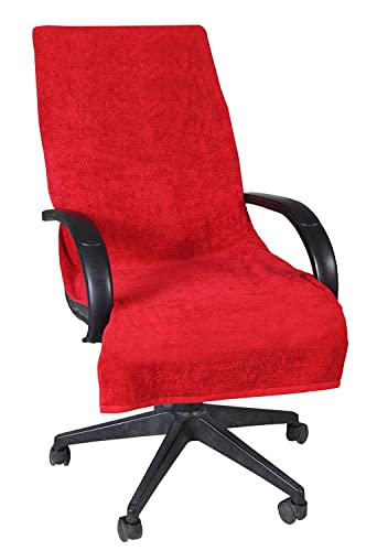 Image of ROMAN HOME 100% Superfine Cotton Solid Large Luxury Office Chair Towel with Tie Knot 450 GSM - (Pack of 1) Original Product AS PER Picture Shown (1, ch red)