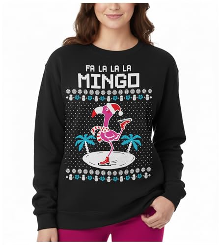 Tstars Christmas Sweatshirt Women Teen Girls Santa Claws Cat Black Large