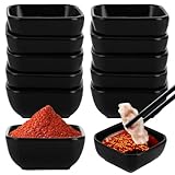 YAYODS 12 Stück Kleine Dip Schälchen Keramik - 3 oz Schwarz Dipschalen Dip Schalen - Sushi Sojasauce Schälchen - Kleine Schüsseln als Saucenschälchen, Snackschalen, Dessertschalen Porzellan