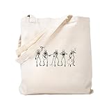 CafePress Jazzy Skeleton Quintet Tote Bag Natural Canvas Tote Bag, Reusable Shopping Bag