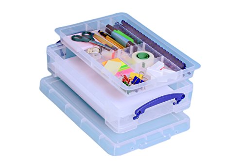 Really Useful Boxes UB4LCO Transparente caja y organizador para almacenaje de archivos - Organizador de almacenaje (Transparente, 862 g, 390 x 240 x 85 mm, 335 x 215 x 70 mm)