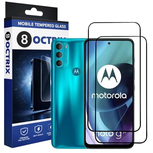 Image of Military-Grade Tempered Glass for Moto G62 / G32 / G73 / G53 / G31 / G41 / G71 5G / G42 / G14 with Edge to Edge Coverage - Case Friendly, with Installation Kit (Pack Of 2)