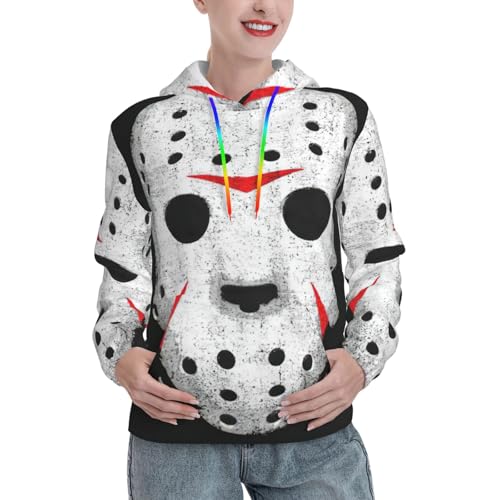 Sweat à capuche crâne d'horreur pull ajusté doux avec poche kangourou